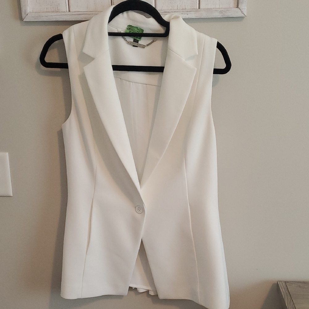 WHBM Ivory Sleeveless Vest